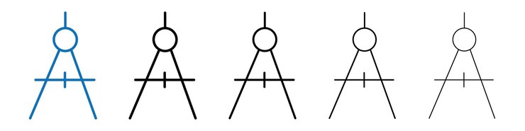 Vector icono de brújula geométrica logotipo vectorial de esquema para la aplicación web