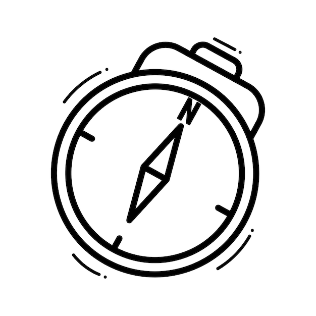 Icono de brújula ilustración vectorial