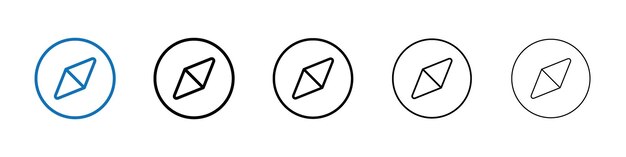 Icono de brújula Logotipo vectorial de esquema para la aplicación web