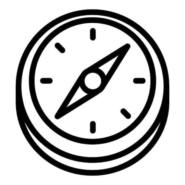 Icono de brújula de navegación de barco Esquema icono de vector de brújula de navegación de barco para diseño web aislado sobre fondo blanco