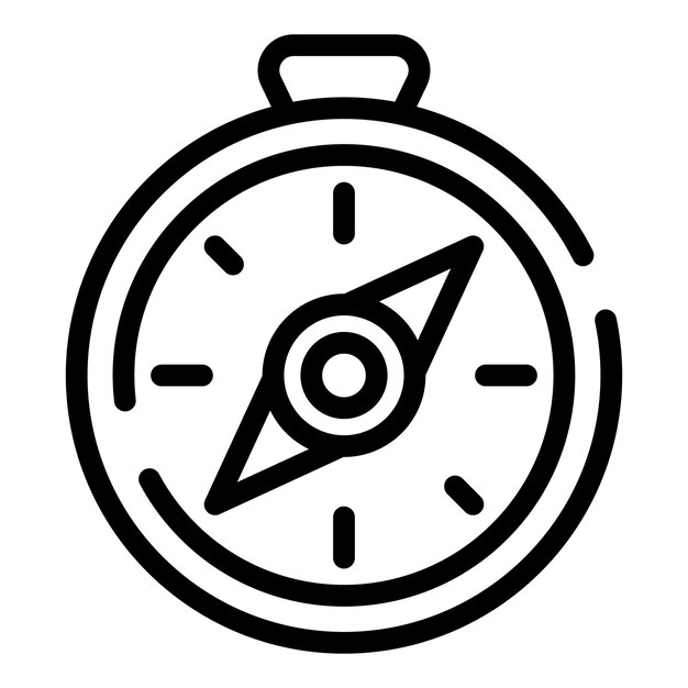 Icono de brújula de viaje Icono de vector de brújula de viaje de esquema para diseño web aislado sobre fondo blanco