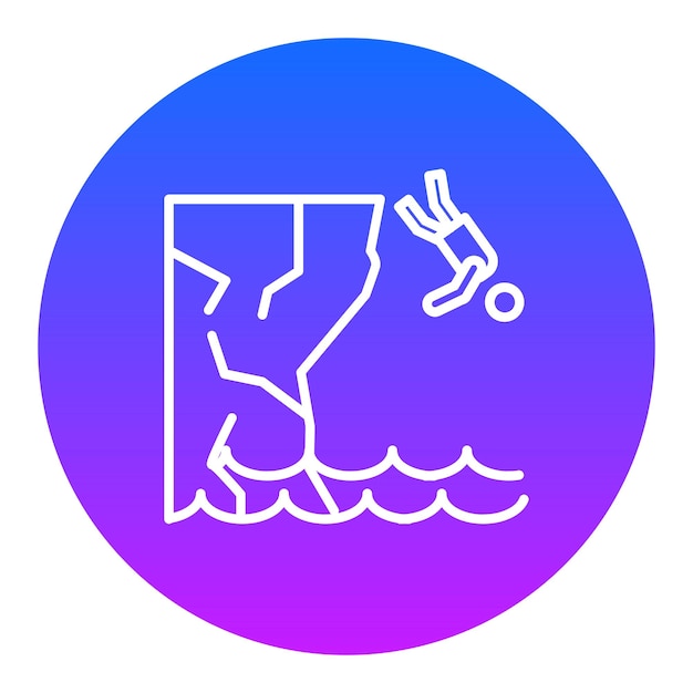 Icono de buceo en acantilado