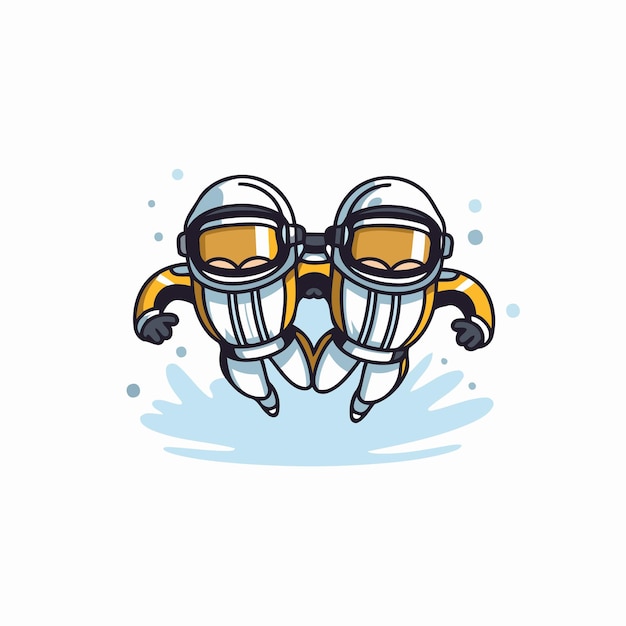 Vector Ícono de buceo de dibujos animados en fondo blanco ilustración vectorial