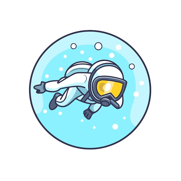 Vector icono de buceo ilustración vectorial de un buzo