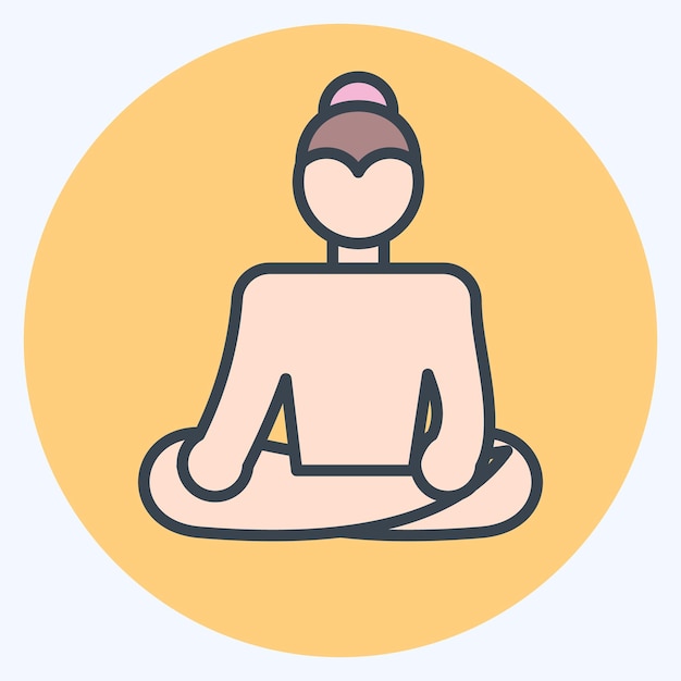 Icono de Buda relacionado con el símbolo de Tailandia estilo de color mate diseño simple editable