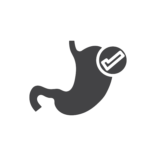 Icono de buena digestión Símbolo plano de línea delgada simple