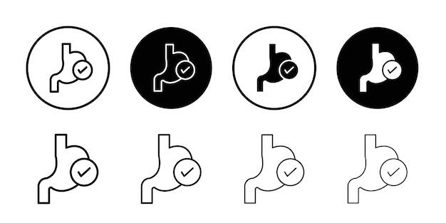 Icono de buena digestión Vector de contorno en blanco y negro