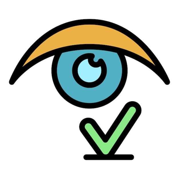 Icono de buena visión Contorno de buena visión Icono vectorial de color plano aislado