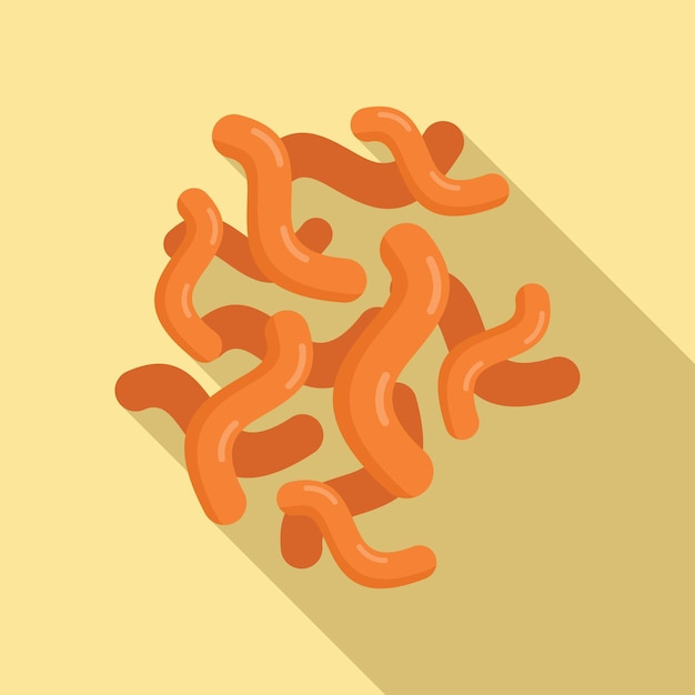 Icono de buenas bacterias vector plano Lactobacillus probiótico Microbio bacteria