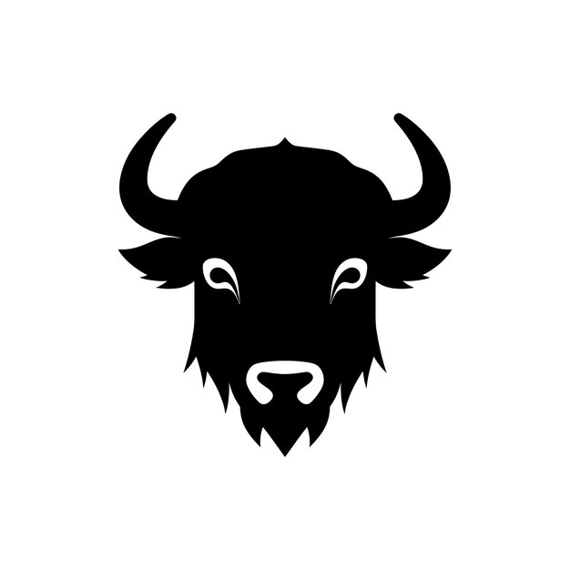 Icono de búfalo en fondo blanco Ilustración vectorial simple