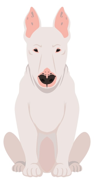 Icono de bull terrier raza de perro mascota sentada