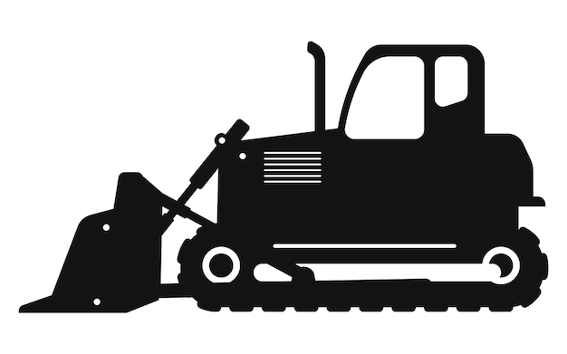 Icono de bulldozer equipo pesado para el negocio de la construcción ilustración vectorial