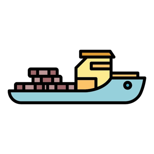 Icono del buque de carga Icono del vector de la nave de carga Color plano aislado