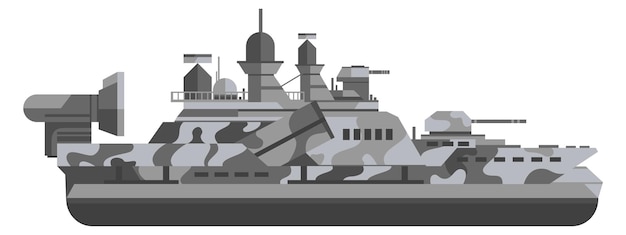 Icono de buque de guerra Barco de armas Barco del ejército naval