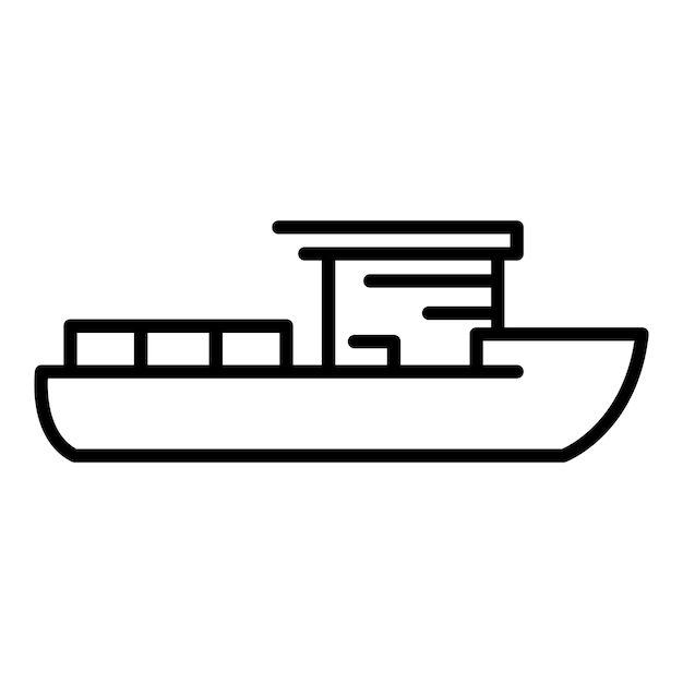 Icono de buque moderno Contorno de icono de vector de buque moderno para diseño web aislado sobre fondo blanco