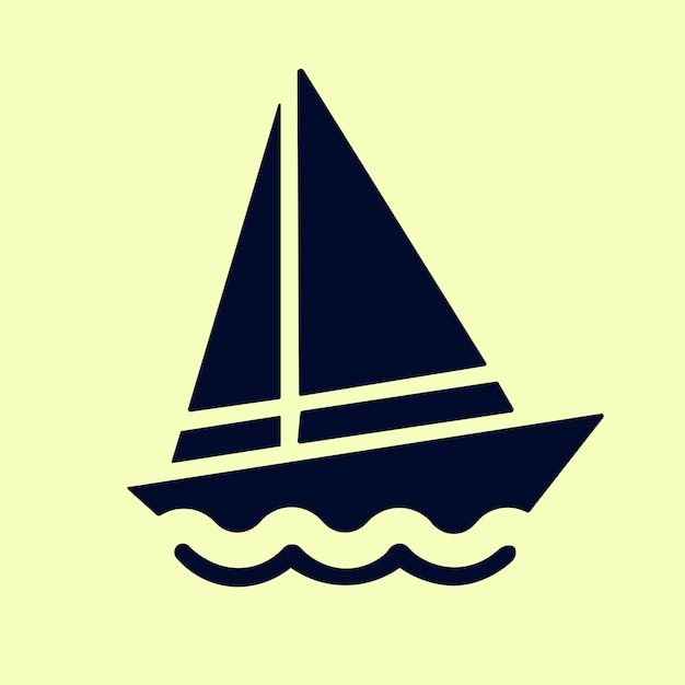 Icono del buque de vela, vector del logotipo del buque