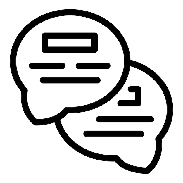 Icono de burbuja de chat con ilustración de líneas de texto