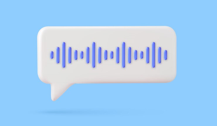 Vector icono de burbuja de chat de mensaje de voz 3d