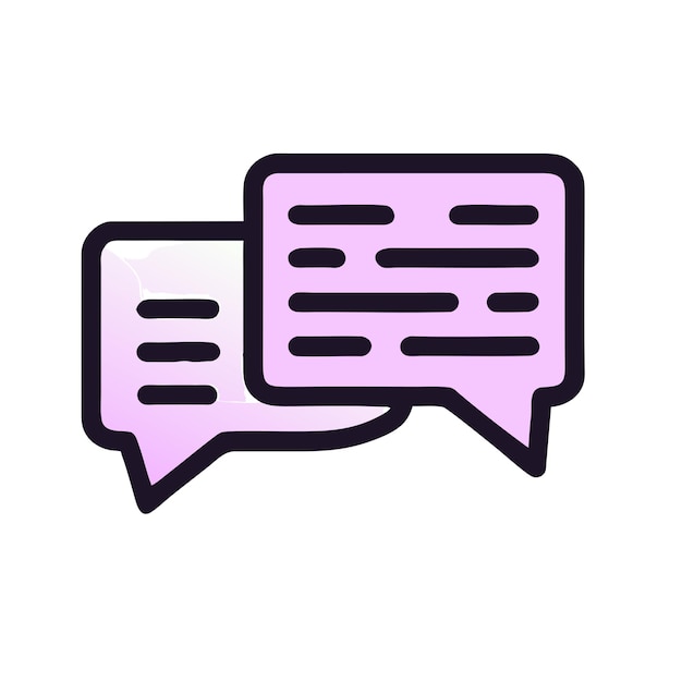 Ícono de burbuja de chat plana Ilustración de capa vectorial transparente en PNG