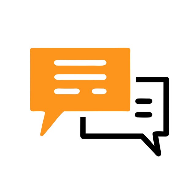 Ícono de burbuja de chat plana Ilustración de capa vectorial transparente en PNG