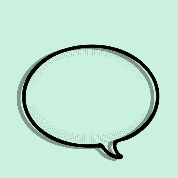 Icono de burbuja de habla cómica diseño plano de balón de habla vectorial