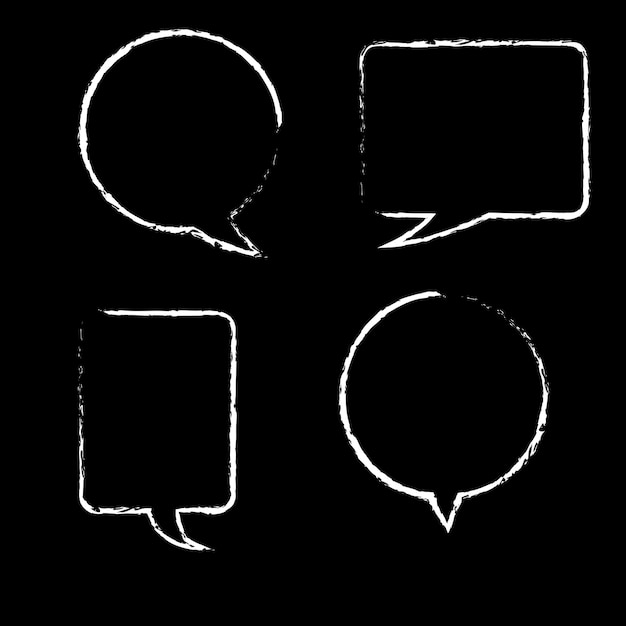 El icono de la burbuja de habla de la tiza Esbozo de diálogo de globo Conjunto vectorial