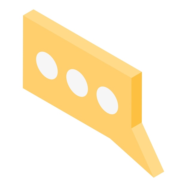 Icono de burbuja de texto de chat Isométrico del icono de vector de burbuja de texto de chat para diseño web aislado sobre fondo blanco