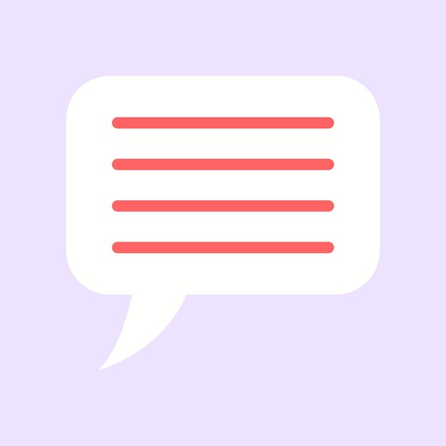 Icono de burbuja de voz de chat vectorial sobre fondo blanco