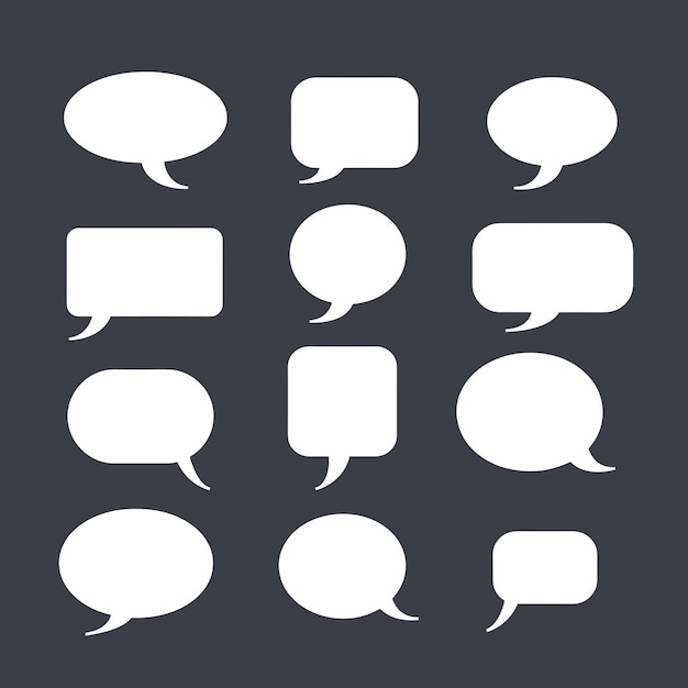 Icono de burbuja de voz conjunto de cuadros de diálogo de ilustración vectorial plano