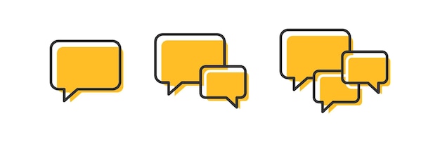Icono de burbuja de voz Mensaje en Internet Signo de chat Globo de diálogo Símbolo de discusión Ilustración vectorial