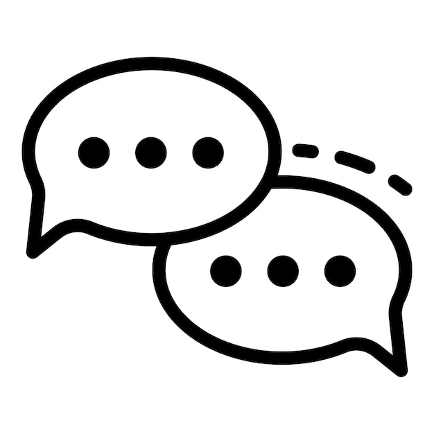 Icono de burbujas conversacionales Icono de vector de burbujas conversacionales de contorno para diseño web aislado sobre fondo blanco