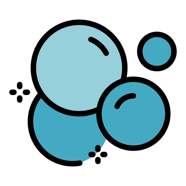 El icono de las burbujas de lavado El contorno del icono del vector de las burbullas de lavado Color plano aislado