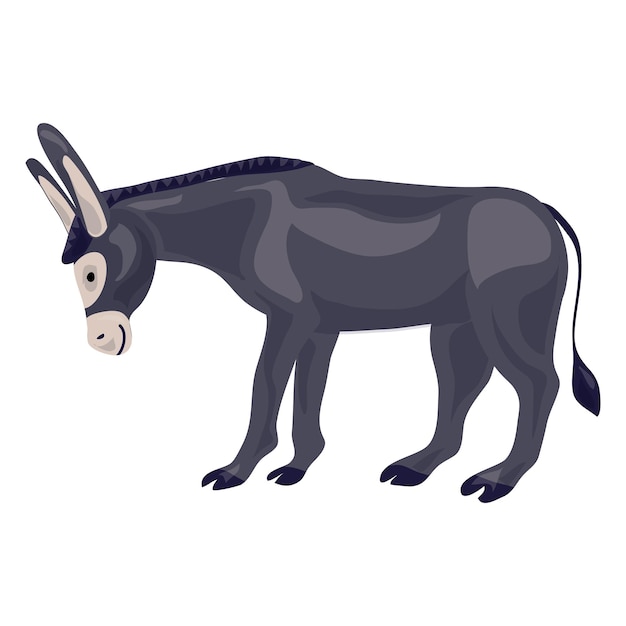 Icono de burro Caricatura de icono de vector de burro para diseño web aislado sobre fondo blanco