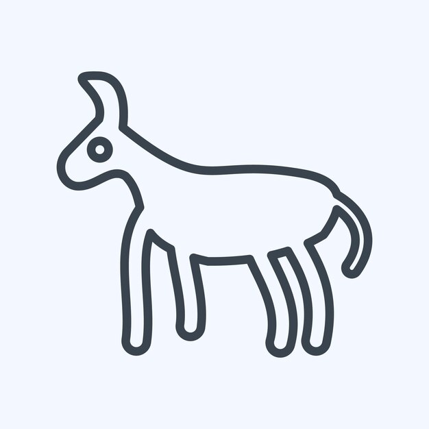 Icono Burro relacionado con Animales domésticos diseño de estilo de línea de símbolo editable