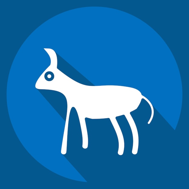 Icono Burro relacionado con Animales domésticos símbolo diseño de estilo de sombra larga editable