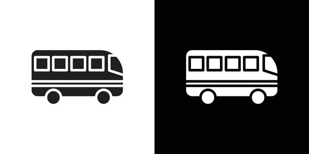 Icono de bus Vector plano aislado en el contorno