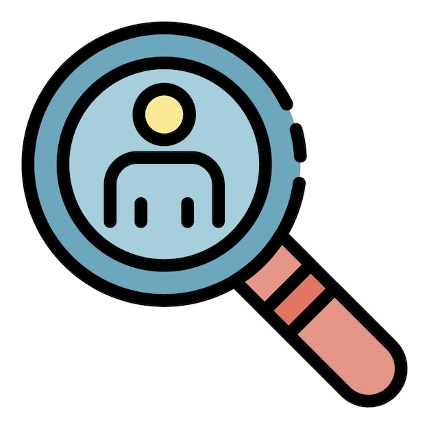Icono de búsqueda administrativa Contorno icono de vector de búsqueda administrativa color plano aislado