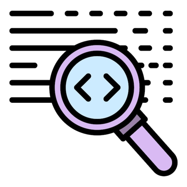 Icono de búsqueda de API Contorno Icono de vector de búsqueda de API para diseño web aislado en color plano de fondo blanco