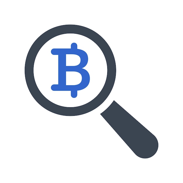 El icono de búsqueda de Bitcoin