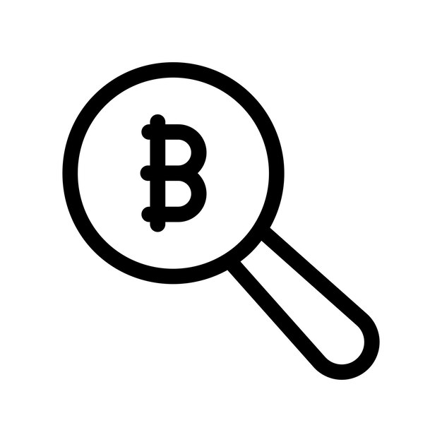 El icono de búsqueda de Bitcoin