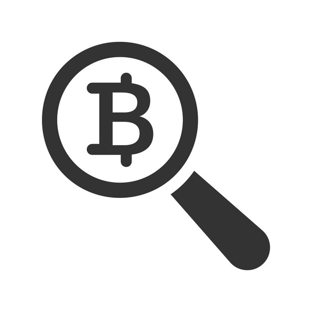 El icono de búsqueda de Bitcoin