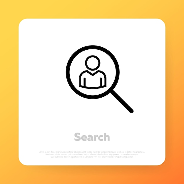 Icono de búsqueda. Buscar a alguien. Concepto de negocio. Icono de línea vectorial para negocios y publicidad