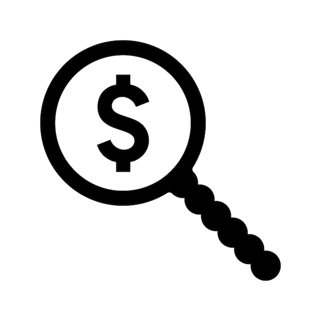 El icono de búsqueda de dinero