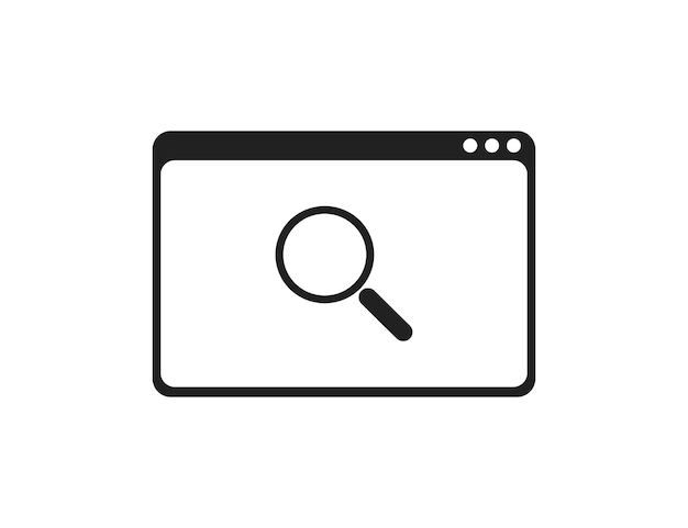 Icono de búsqueda para diseño de página de sitio web Vector de línea Información del sitio web Icono de botón