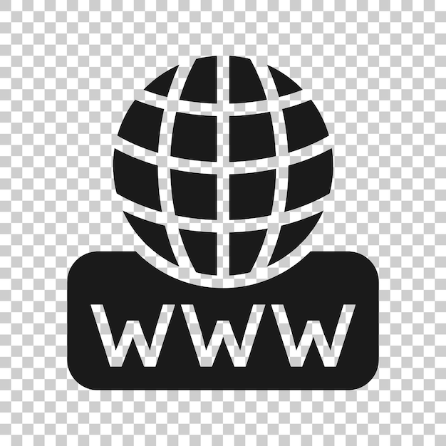 Icono de búsqueda global en estilo plano Dirección del sitio web ilustración vectorial sobre fondo blanco aislado concepto de negocio de red WWW