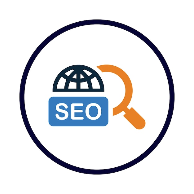 Icono de búsqueda global del navegador de conexión mundial de Seo