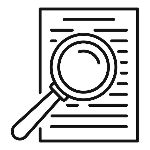 Icono de búsqueda de lupa Icono de vector de búsqueda de lupa de esquema para diseño web aislado sobre fondo blanco