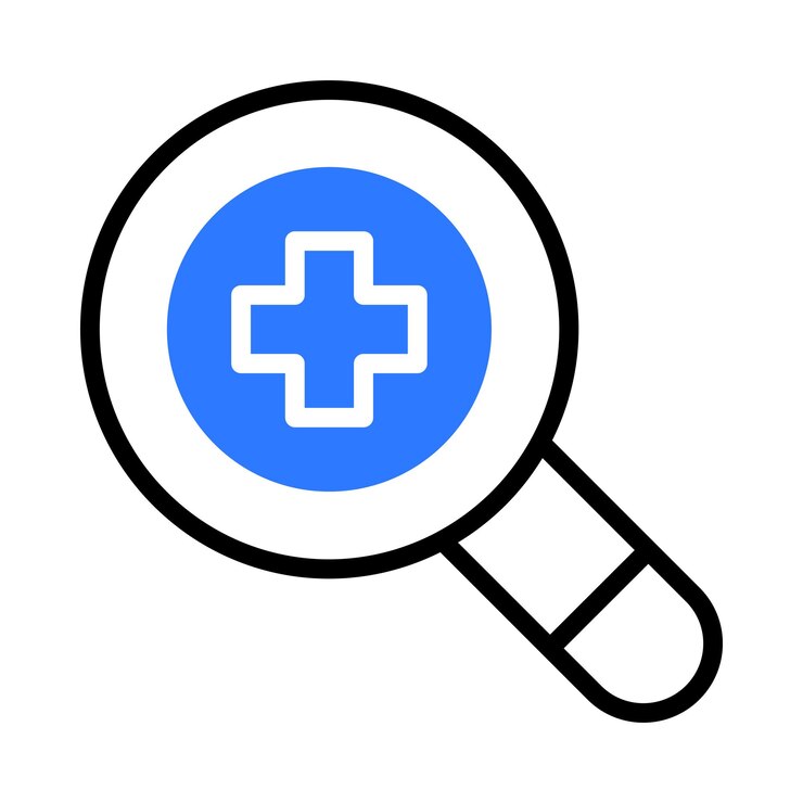 Icono de búsqueda médica