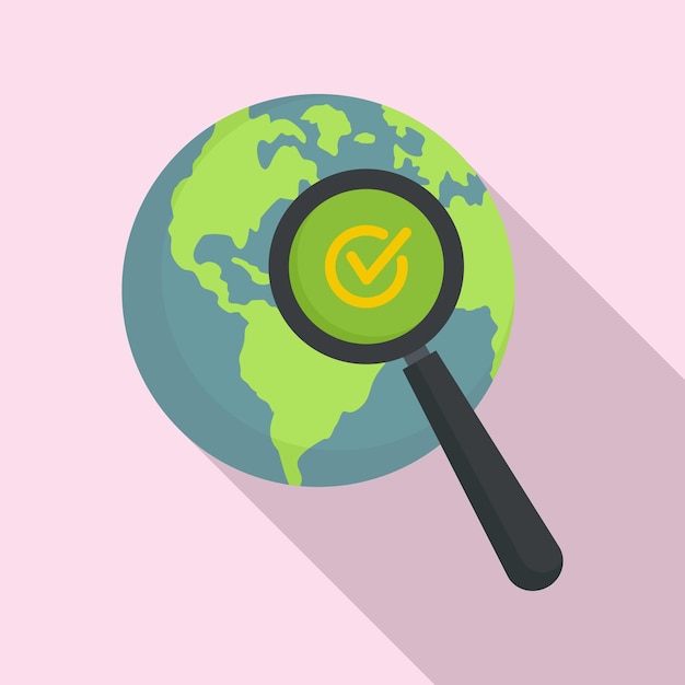 Icono de búsqueda de mercado global Ilustración plana del icono de vector de búsqueda de mercado global para diseño web