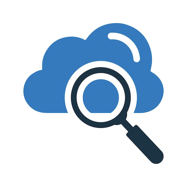 Icono de búsqueda en la nube Ilustración vectorial editable simple